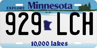 MN license plate 929LCH