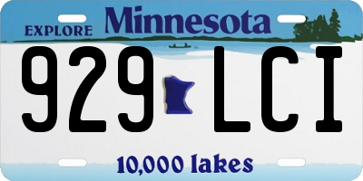 MN license plate 929LCI