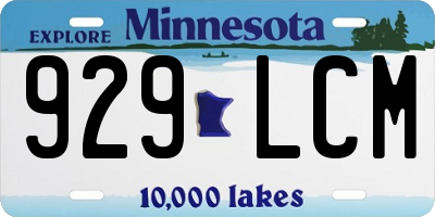 MN license plate 929LCM