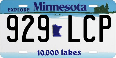 MN license plate 929LCP