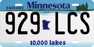 MN license plate 929LCS