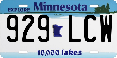 MN license plate 929LCW