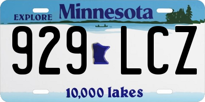 MN license plate 929LCZ