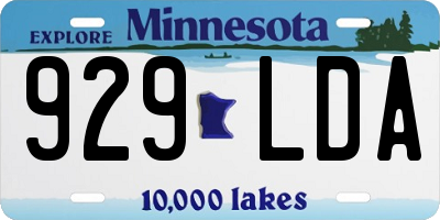 MN license plate 929LDA
