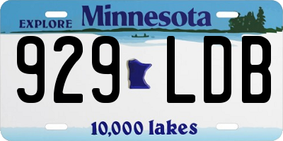 MN license plate 929LDB