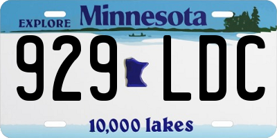 MN license plate 929LDC