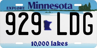 MN license plate 929LDG