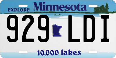 MN license plate 929LDI