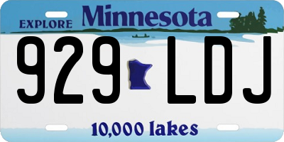 MN license plate 929LDJ