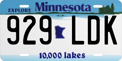 MN license plate 929LDK