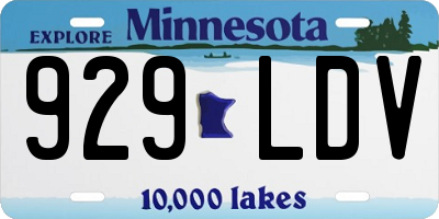 MN license plate 929LDV