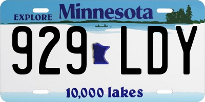MN license plate 929LDY