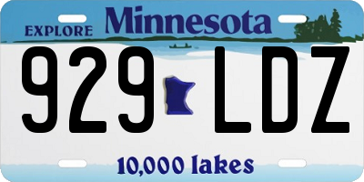 MN license plate 929LDZ
