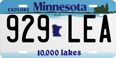 MN license plate 929LEA
