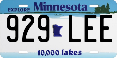 MN license plate 929LEE