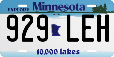 MN license plate 929LEH