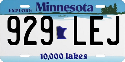 MN license plate 929LEJ