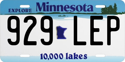 MN license plate 929LEP