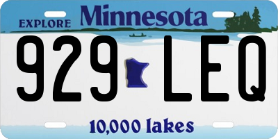MN license plate 929LEQ