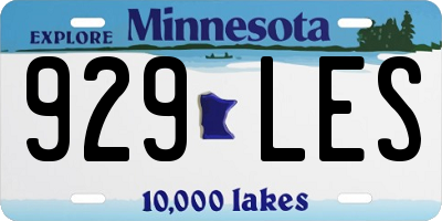 MN license plate 929LES