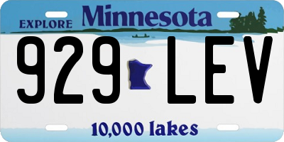 MN license plate 929LEV
