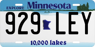MN license plate 929LEY