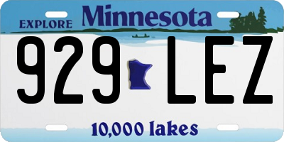 MN license plate 929LEZ