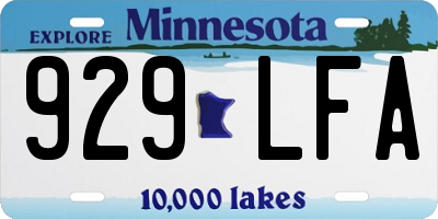 MN license plate 929LFA