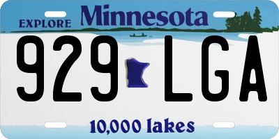 MN license plate 929LGA