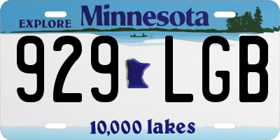 MN license plate 929LGB