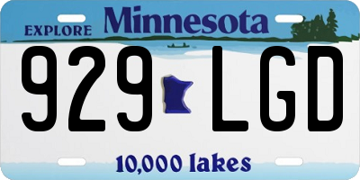 MN license plate 929LGD