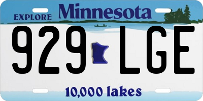 MN license plate 929LGE