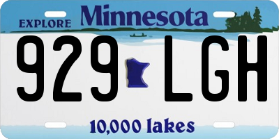 MN license plate 929LGH