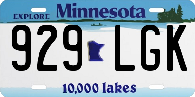 MN license plate 929LGK