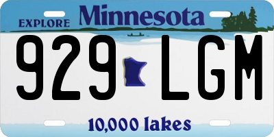 MN license plate 929LGM