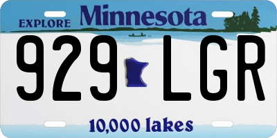 MN license plate 929LGR