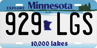 MN license plate 929LGS