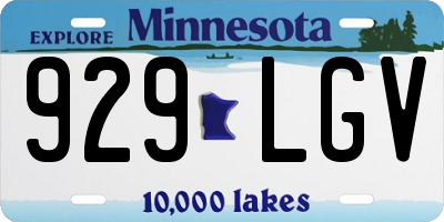 MN license plate 929LGV