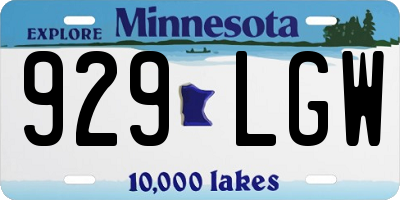 MN license plate 929LGW