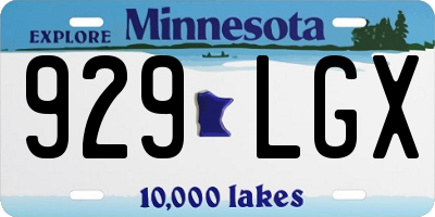 MN license plate 929LGX