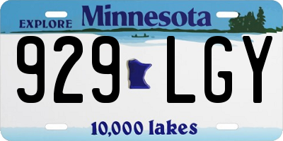 MN license plate 929LGY