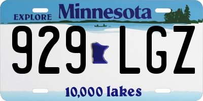 MN license plate 929LGZ