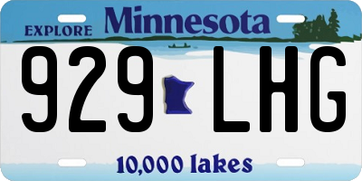 MN license plate 929LHG
