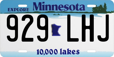 MN license plate 929LHJ