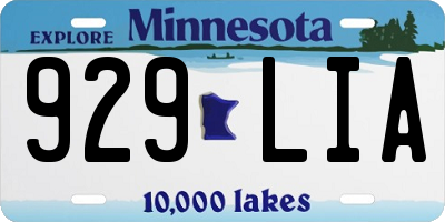 MN license plate 929LIA
