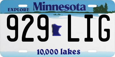 MN license plate 929LIG