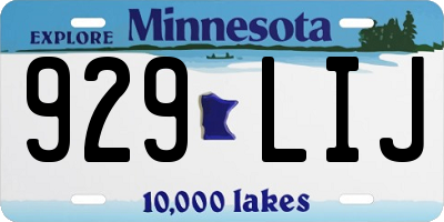 MN license plate 929LIJ