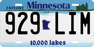 MN license plate 929LIM