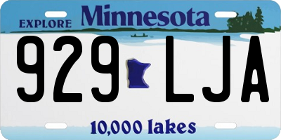 MN license plate 929LJA