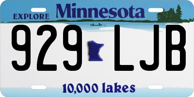 MN license plate 929LJB